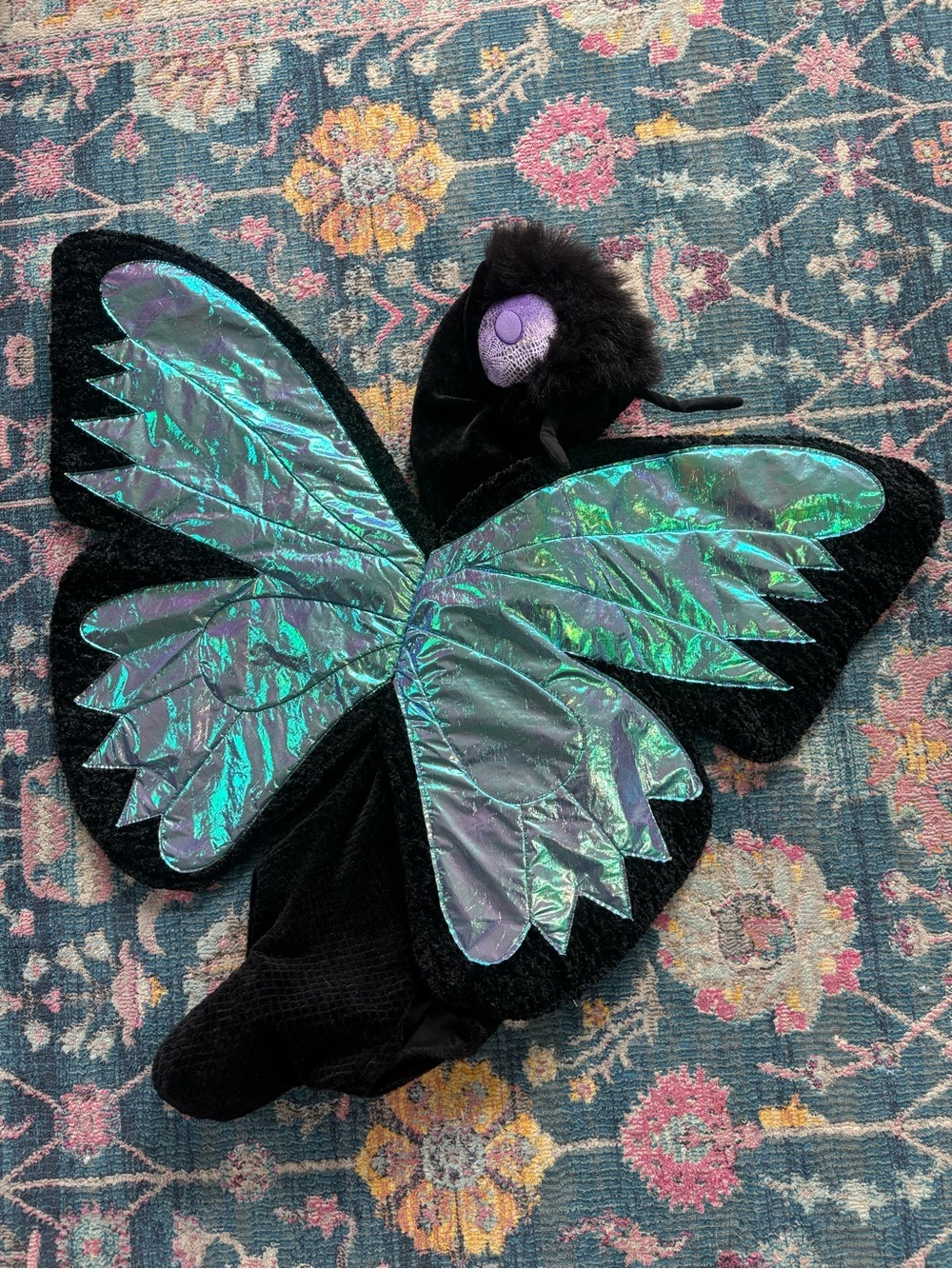 Kids Butterfly Costume w/Black + Iridescent Wings